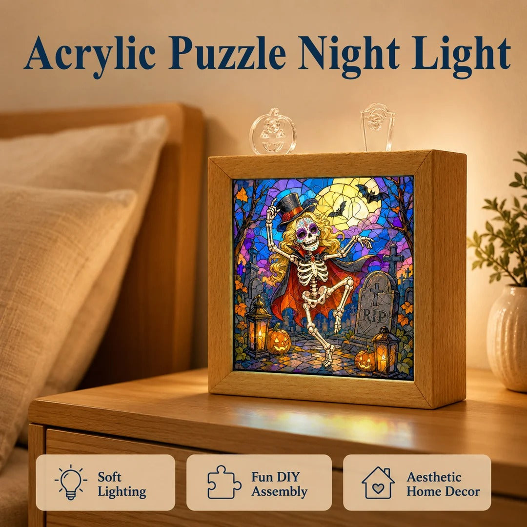 kaayee-night-light-halloween-graveyard-puzzle-nachtlicht-holzrahmen image 7