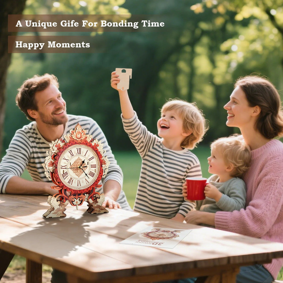 kaayee-clock-kit-flame-flower-holzuhr-3d-puzzle-bausatz image 7