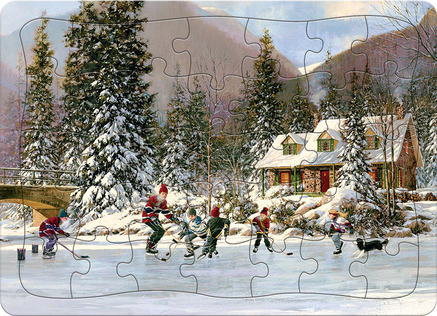 cobble-hill-hockey-pond-35-teile-rahmenpuzzle-winter image 1