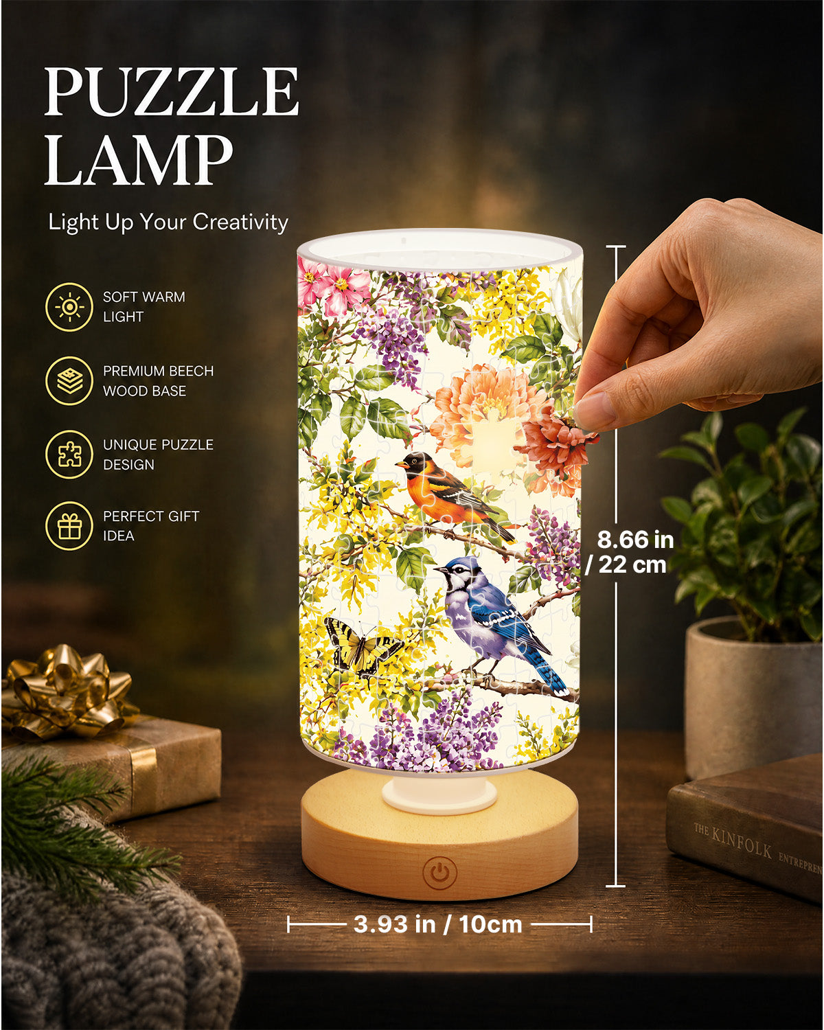 kaayee-night-light-birdsong-blossom-garden-acryl-puzzle-lampe image 4