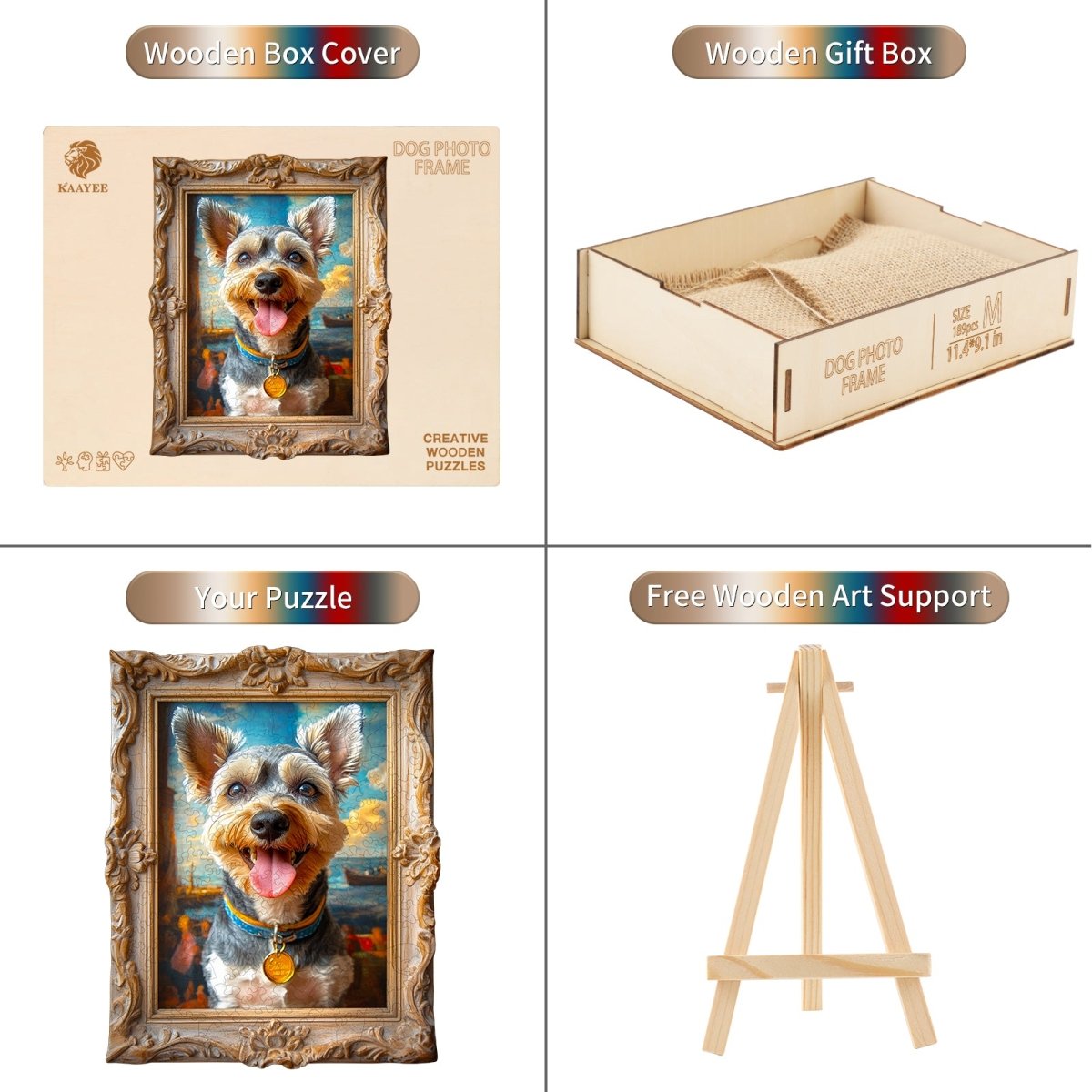kaayee-wooden-puzzle-dog-photo-frame-holzpuzzle-hund-m image 3