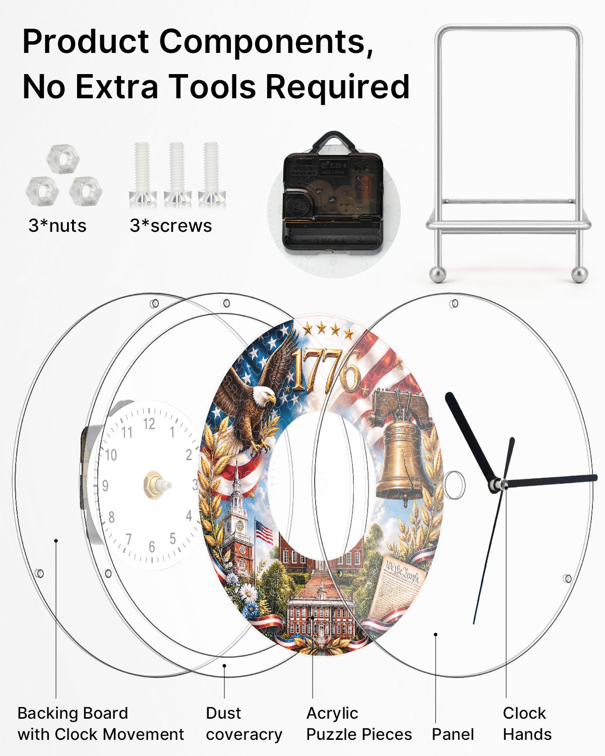 kaayee-clock-kit-spirit-of-independence-puzzle-uhr-regular image 6