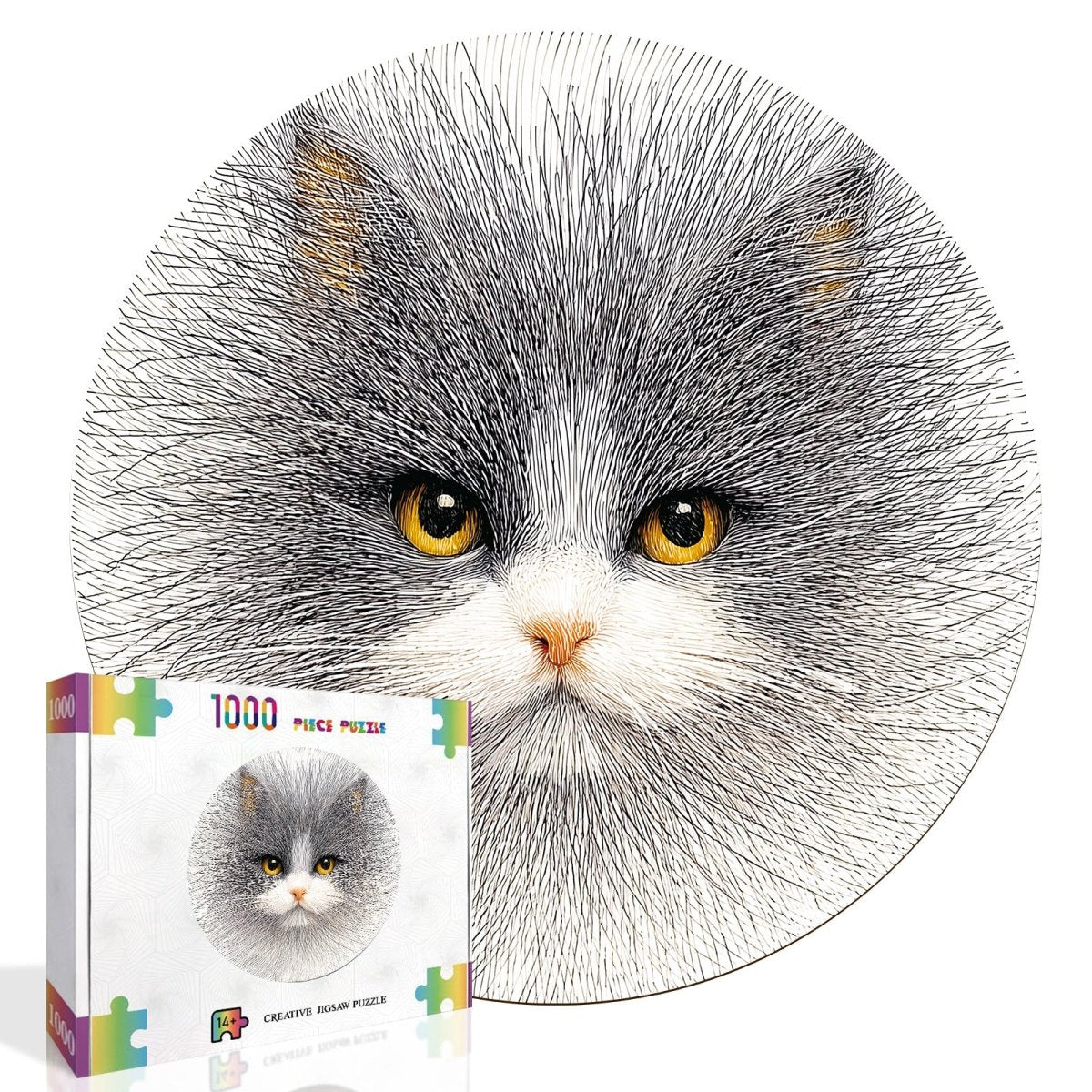 kaayee-cardboard-puzzle-line-cat-1000-teile-rund-katze image 2