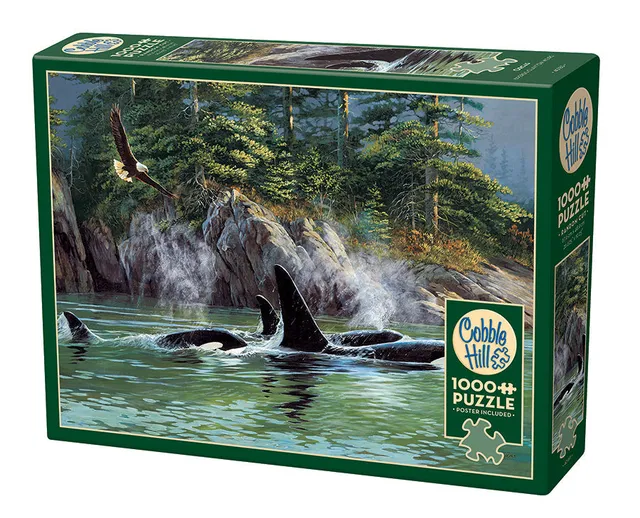 cobble-hill-1000-orcas-puzzle-1000-teile-wale image 1