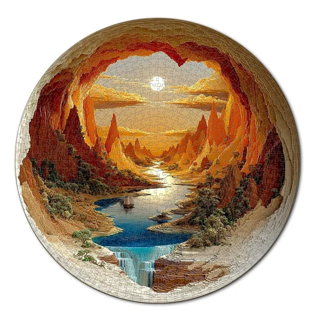 kaayee-the-sunlit-hollow-1000-teile-puzzle-rund-standard image 1