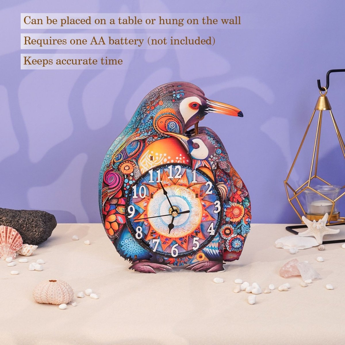 kaayee-clock-kit-penguin-family-puzzle-uhr-holz-pinguine image 5
