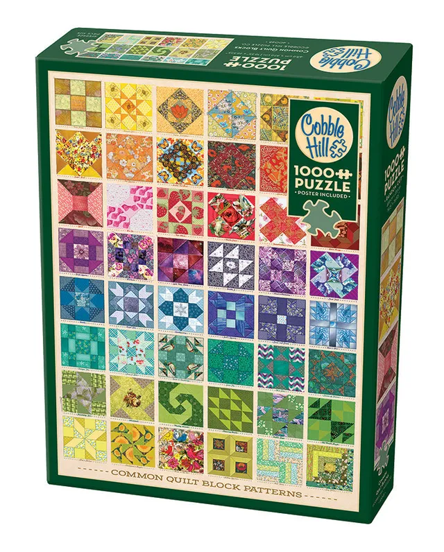 cobble-hill-1000-piece-common-quilt-blocks-puzzle-1000-teile-bunt image 1