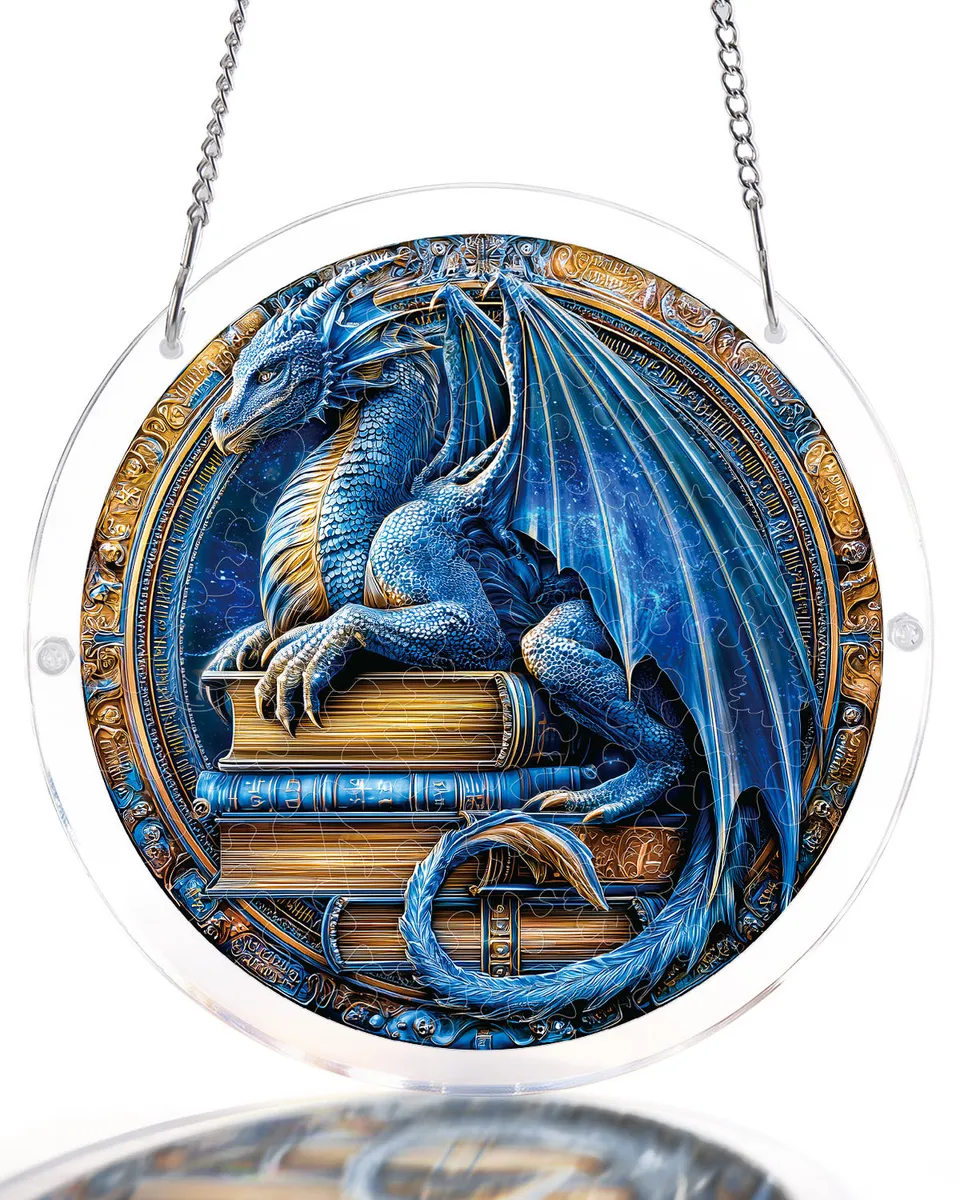kaayee-suncatcher-puzzle-dragon-realm-library-fensterbild-m image 1