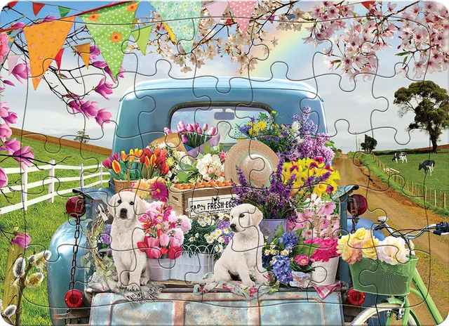 cobble-hill-country-road-35-teile-rahmenpuzzle-blumen image 1