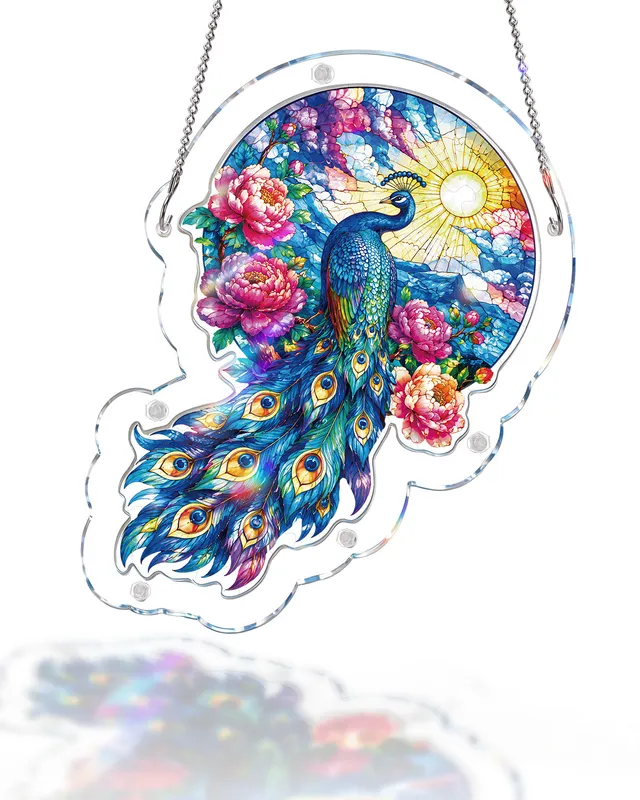 kaayee-suncatcher-puzzle-moonlit-peacock-garden-fensterbild-small image 1