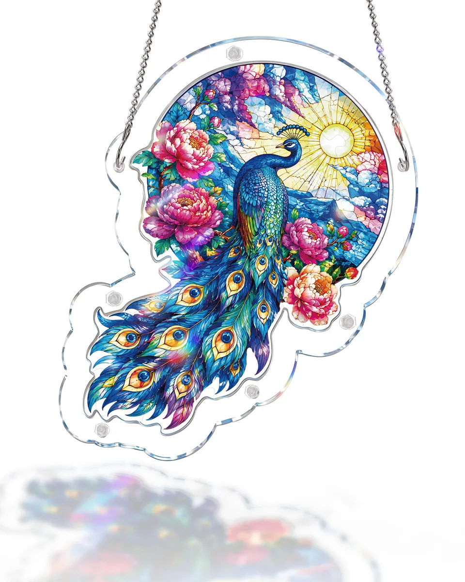 kaayee-suncatcher-puzzle-moonlit-peacock-garden-fensterbild-small image 1