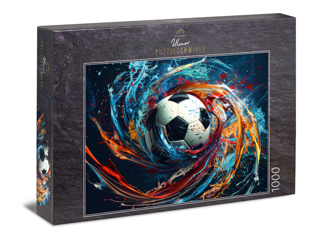 ulmer-puzzleschmiede-puzzle-1000-teile-spin-fussball-bunt image 1
