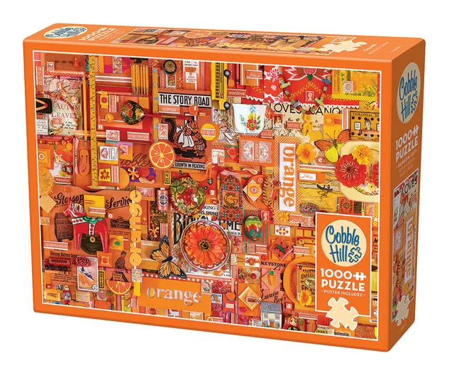 cobble-hill-1000-piece-orange-puzzle-1000-teile-collage-orange image 1
