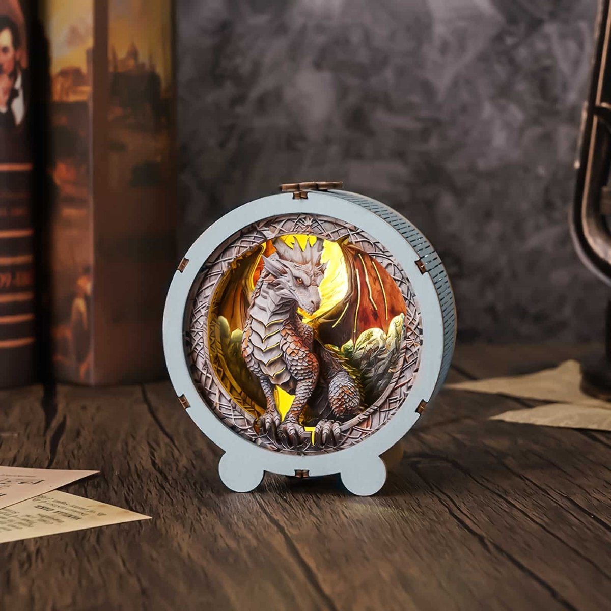 kaayee-night-light-ancient-dragon-3d-holzpuzzle-dimmbare-lampe image 2