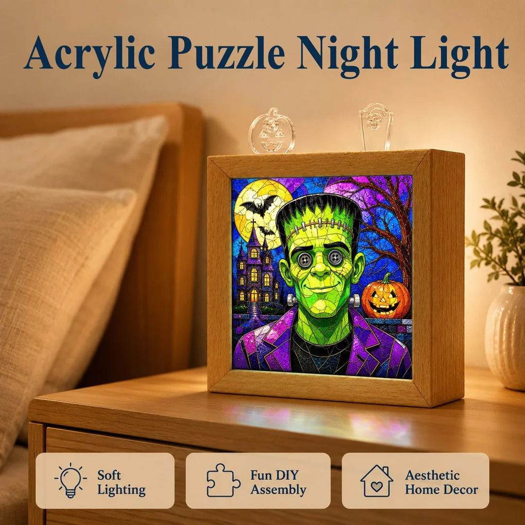 kaayee-frankenstein-acryl-puzzle-nachtlicht-holzrahmen-halloween image 7