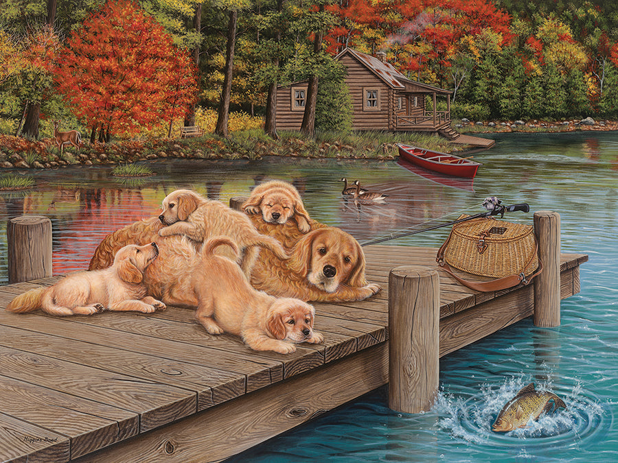 cobble-hill-lazy-day-on-the-dock-puzzle-275-teile-hunde image 2