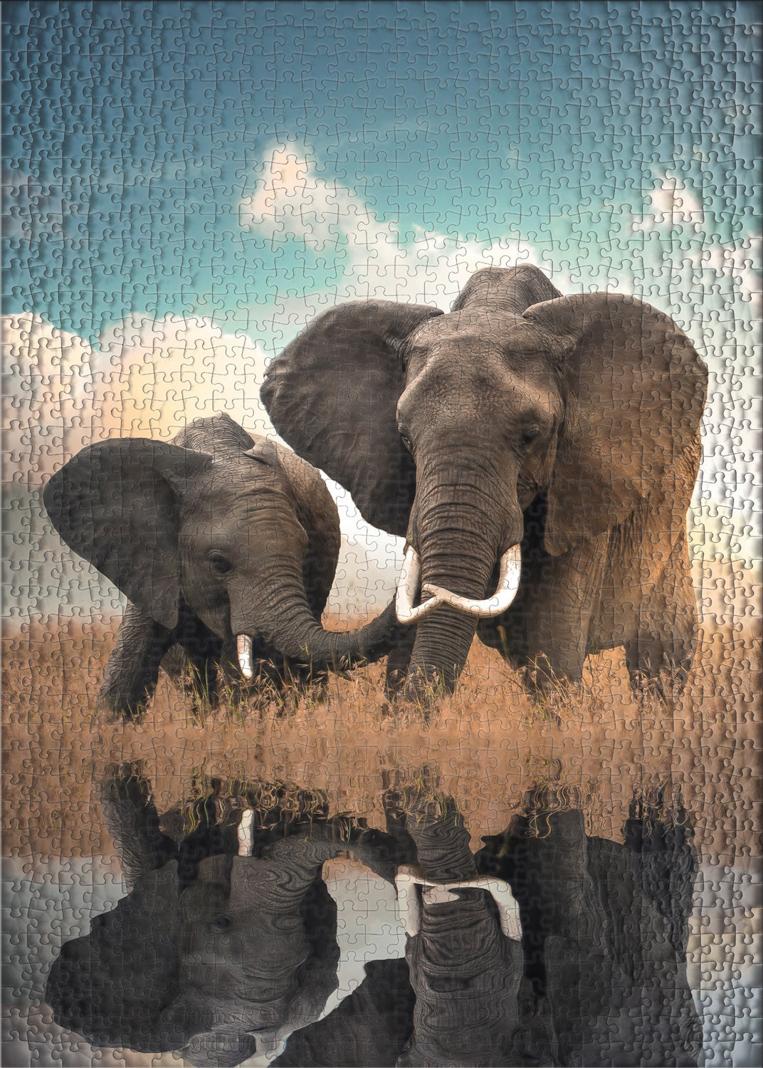ulmer-puzzleschmiede-puzzle-500-teile-father-son-elefanten-puzzle image 2