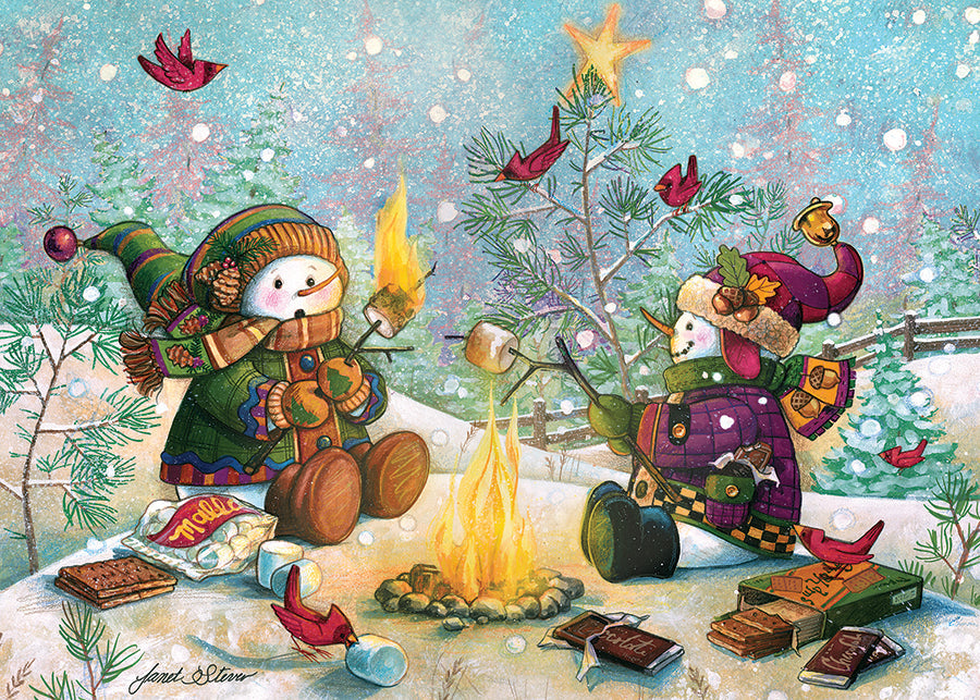 cobble-hill-s-more-snowfall-tray-puzzle-35-teile-schneemann image 3