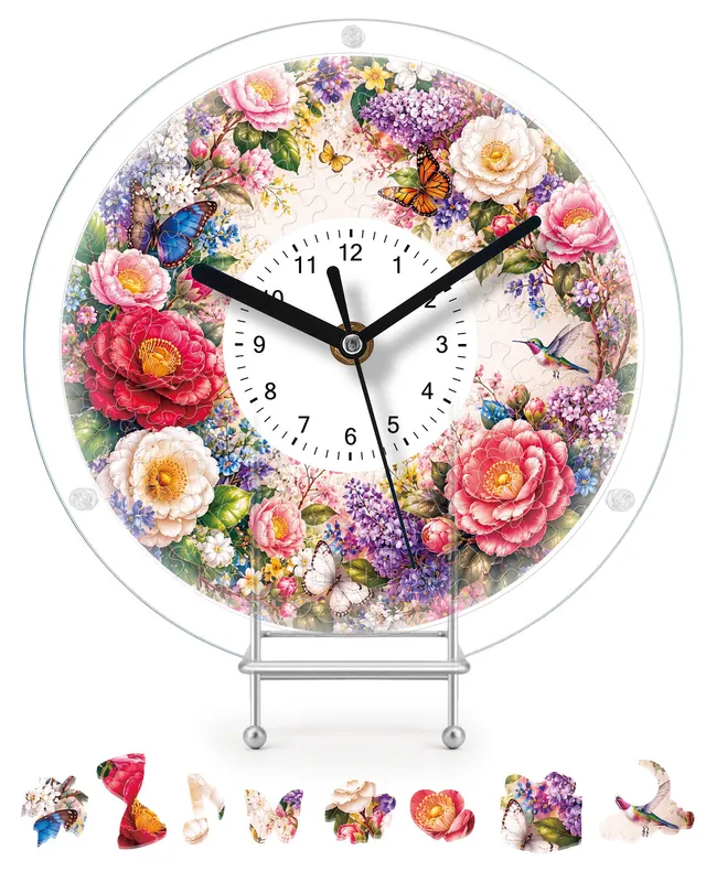 kaayee-clock-kit-enchanted-rose-garden-puzzle-uhr image 1