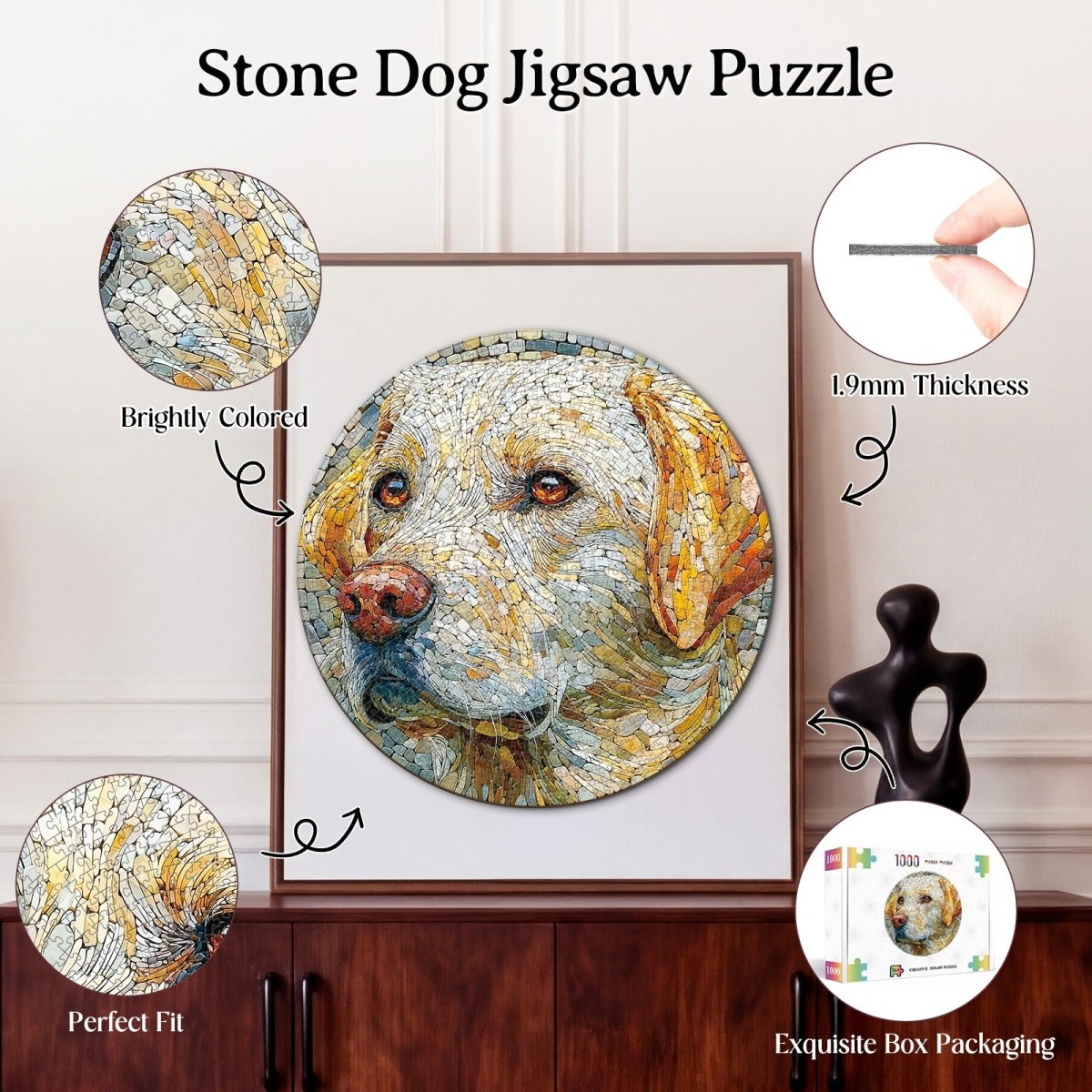 kaayee-cardboard-puzzle-stone-dog-puzzle-1000-teile-standard image 3