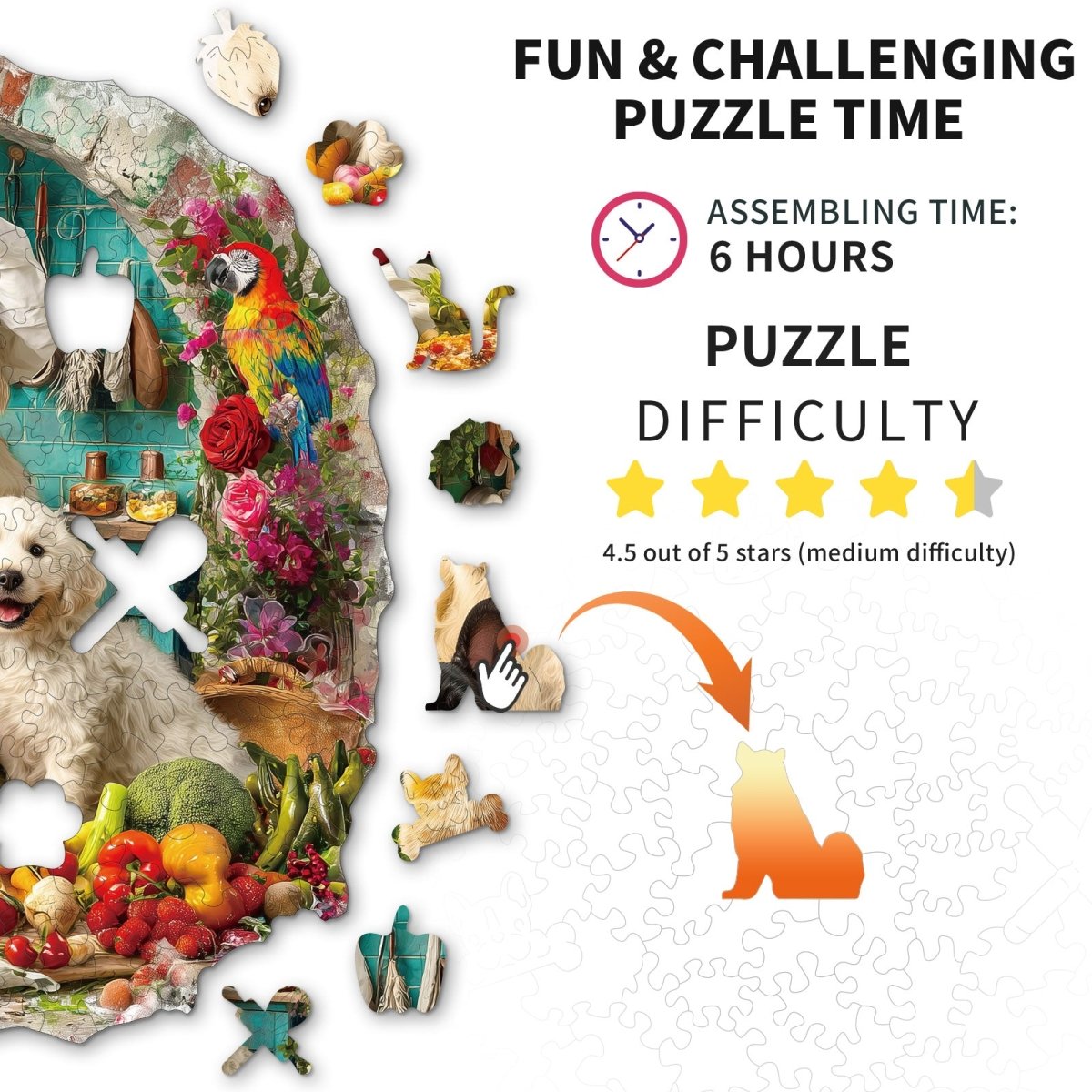 kaayee-wooden-puzzle-the-cat-and-dog-kitchen-holzpuzzle-medium image 3