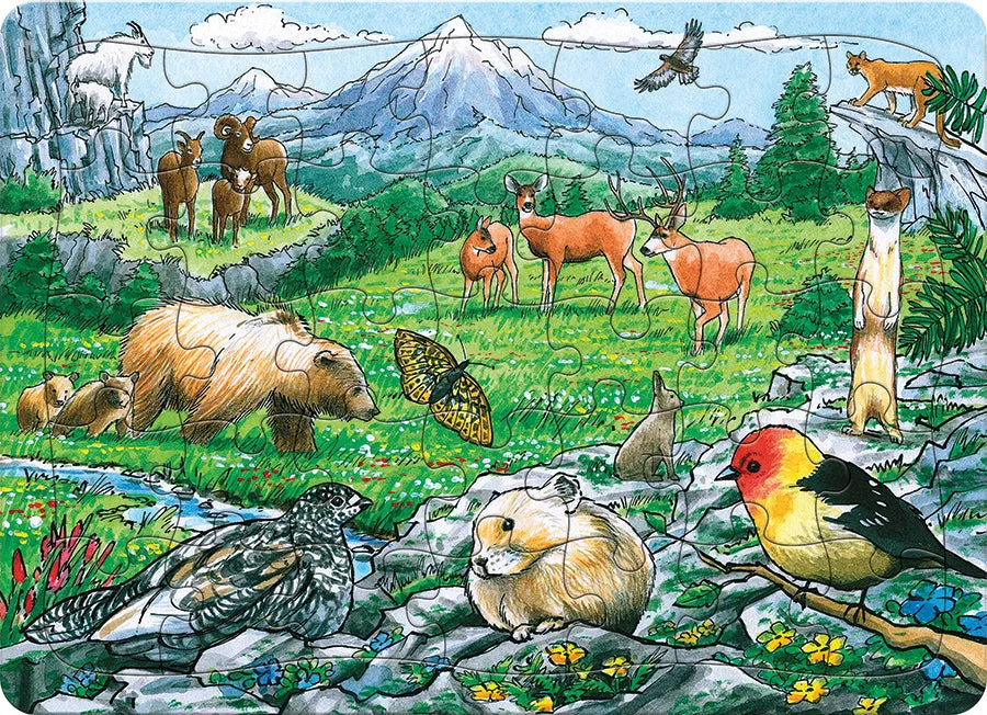 cobble-hill-tray-puzzles-rocky-mountain-wildlife-puzzle-35-teile-tiere image 1