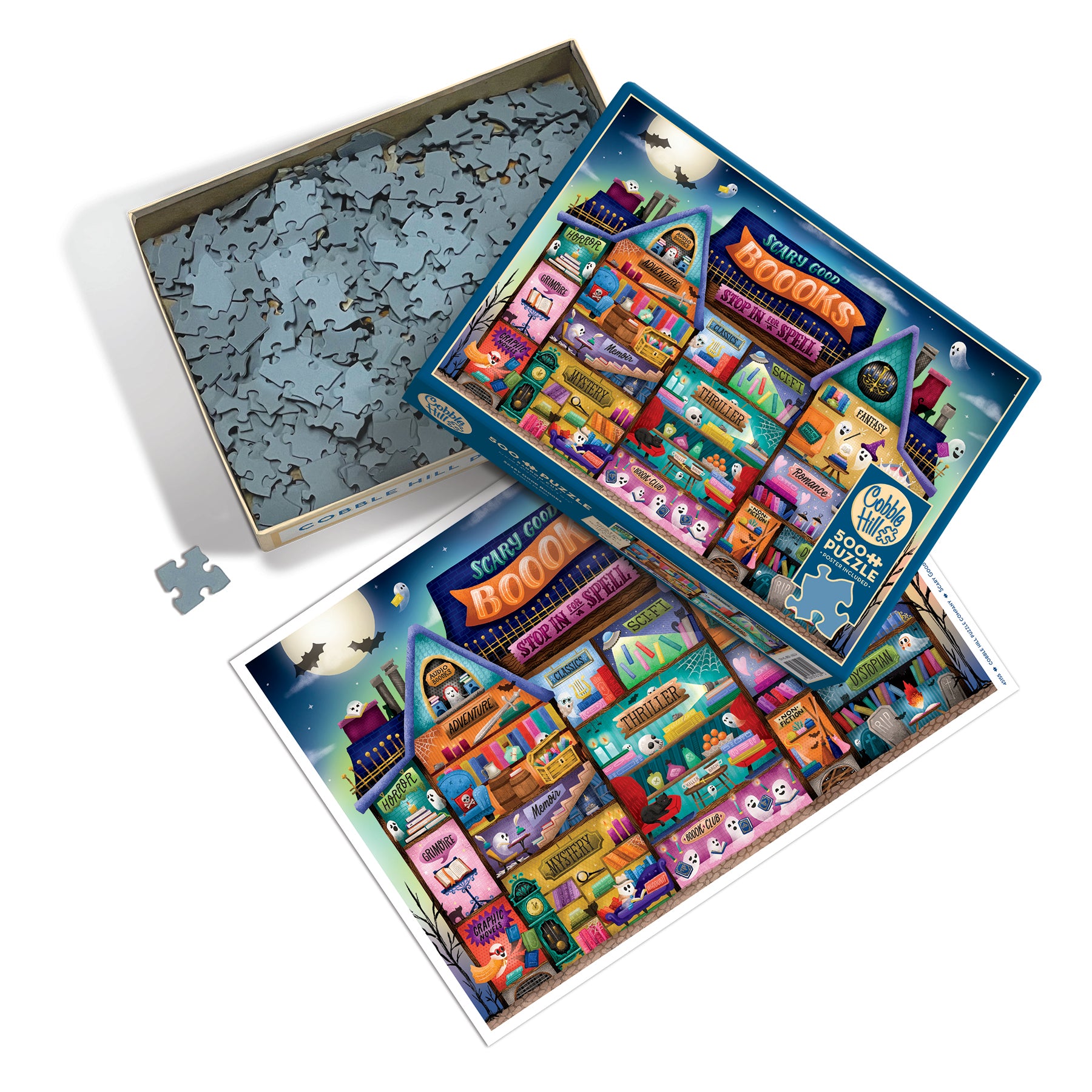 cobble-hill-500-piece-scary-good-boooks-puzzle-halloween-b-cher image 3
