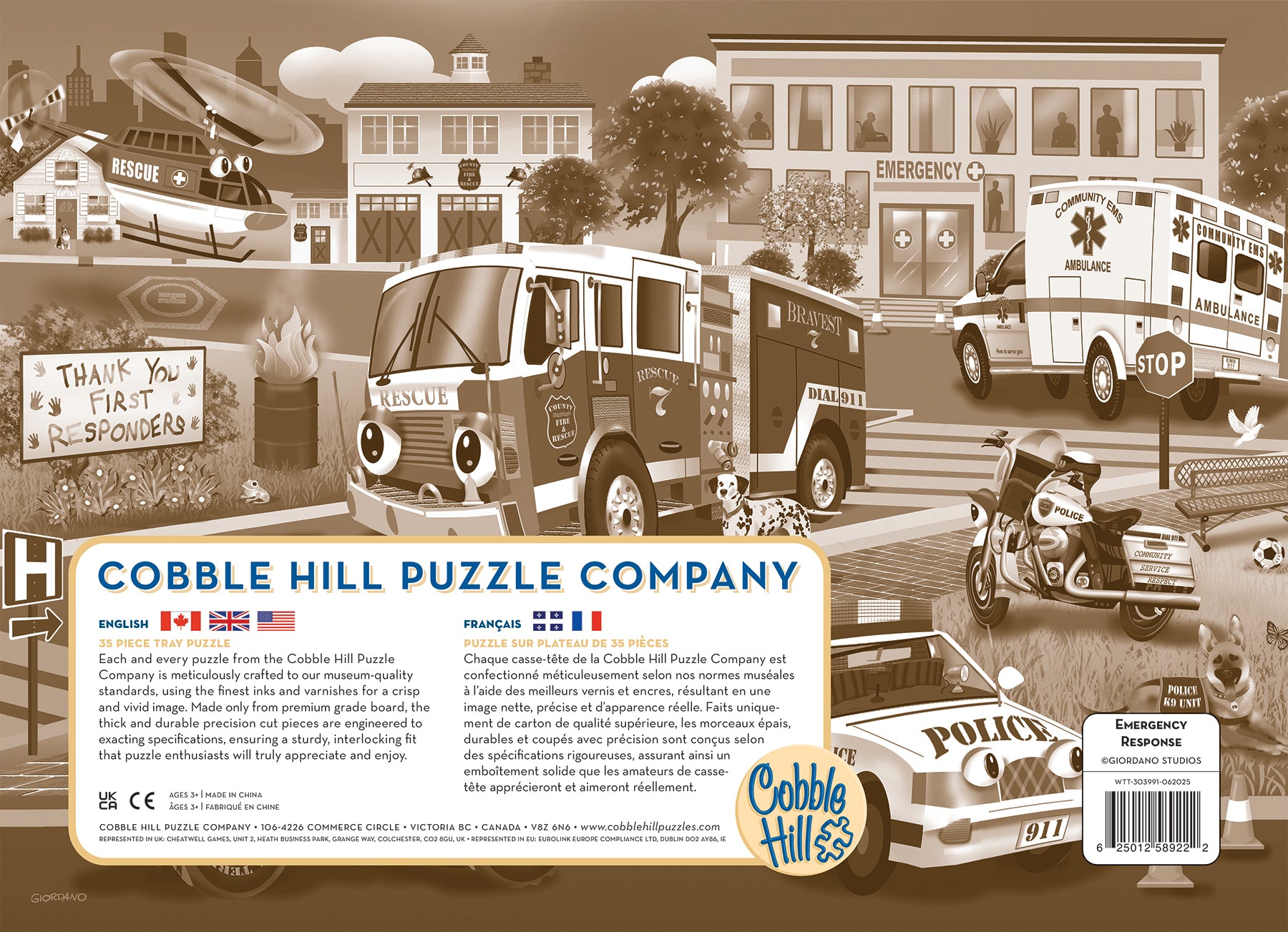 cobble-hill-tray-emergency-response-rahmenpuzzle-35-teile-fahrzeuge image 2
