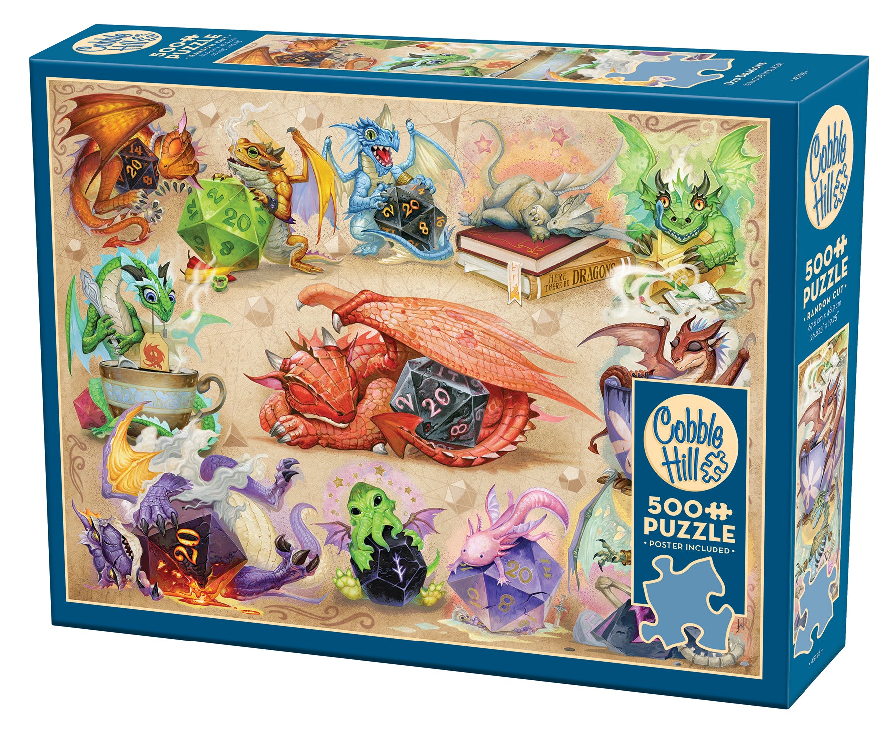cobble-hill-500-teile-d20-dragons-puzzle-drachen-fantasy image 1