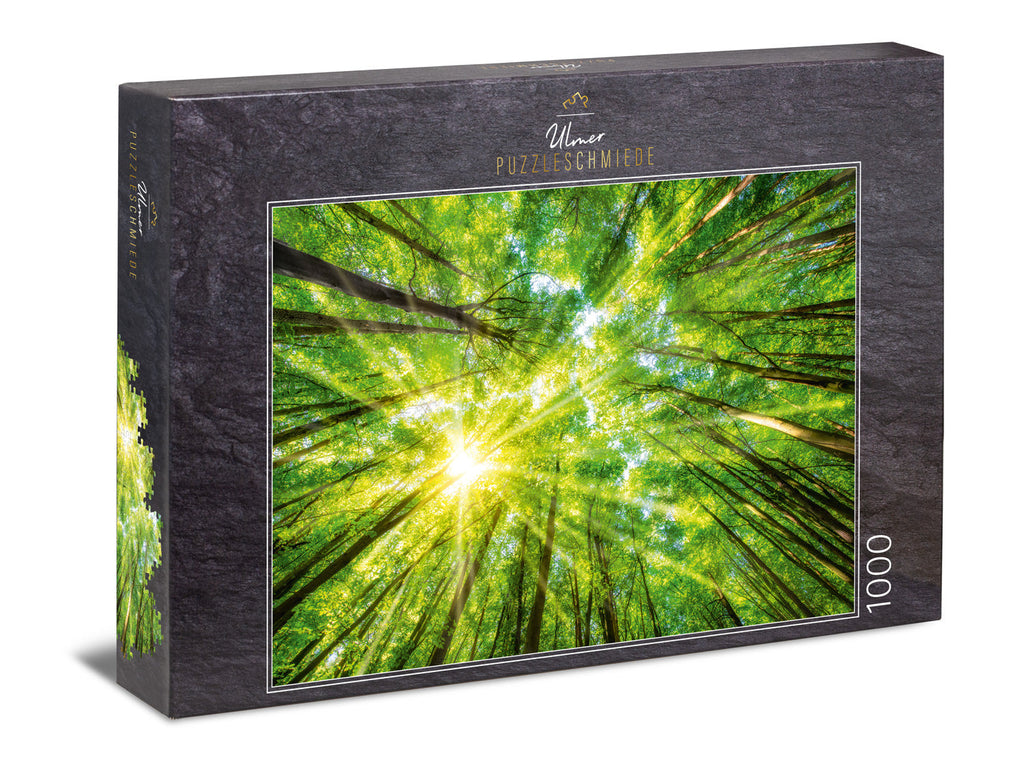 ulmer-puzzleschmiede-puzzle-1000-teile-licht-und-schatten-wald-motiv image 1