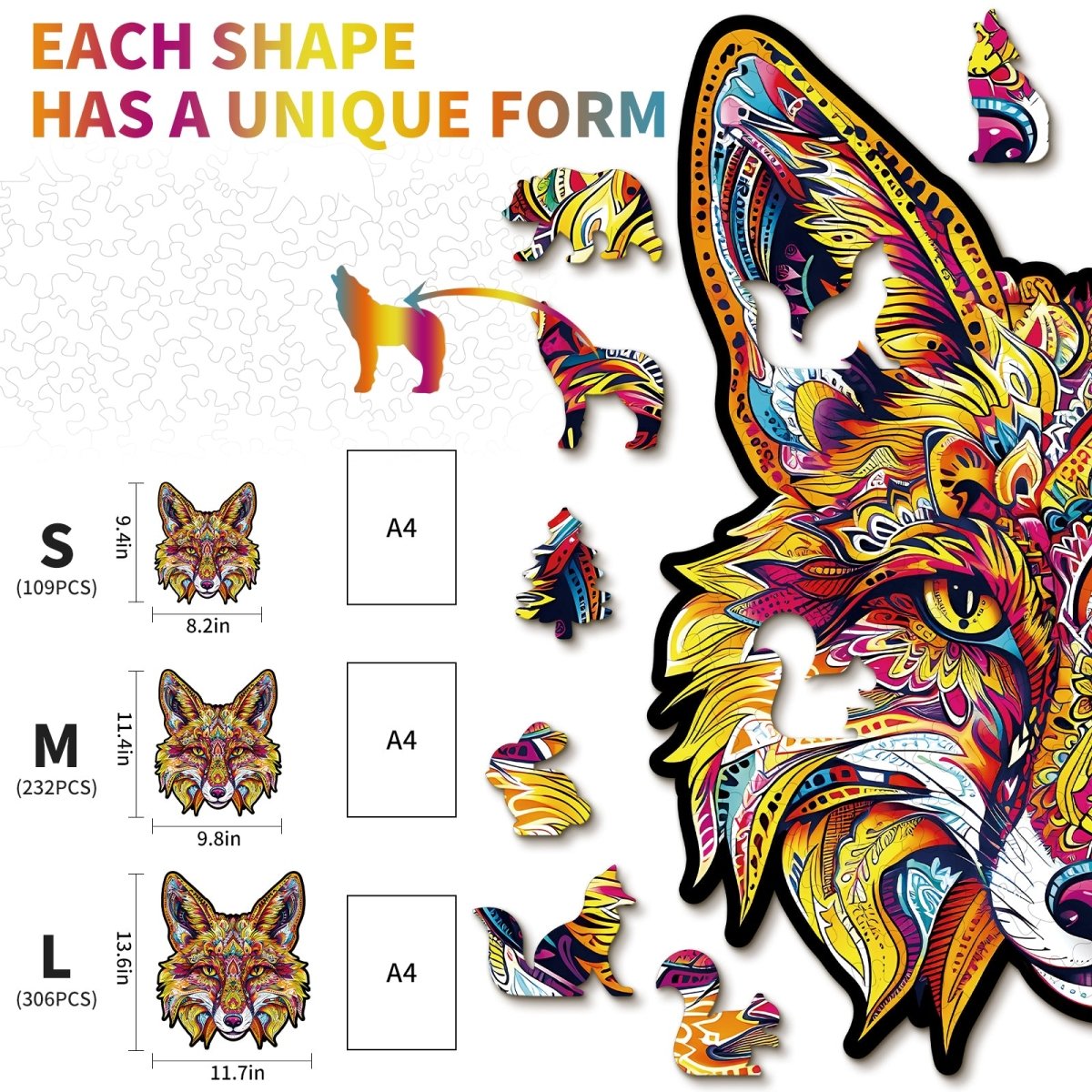 kaayee-wooden-puzzle-fiery-fox-holzpuzzle-medium-mandala image 5