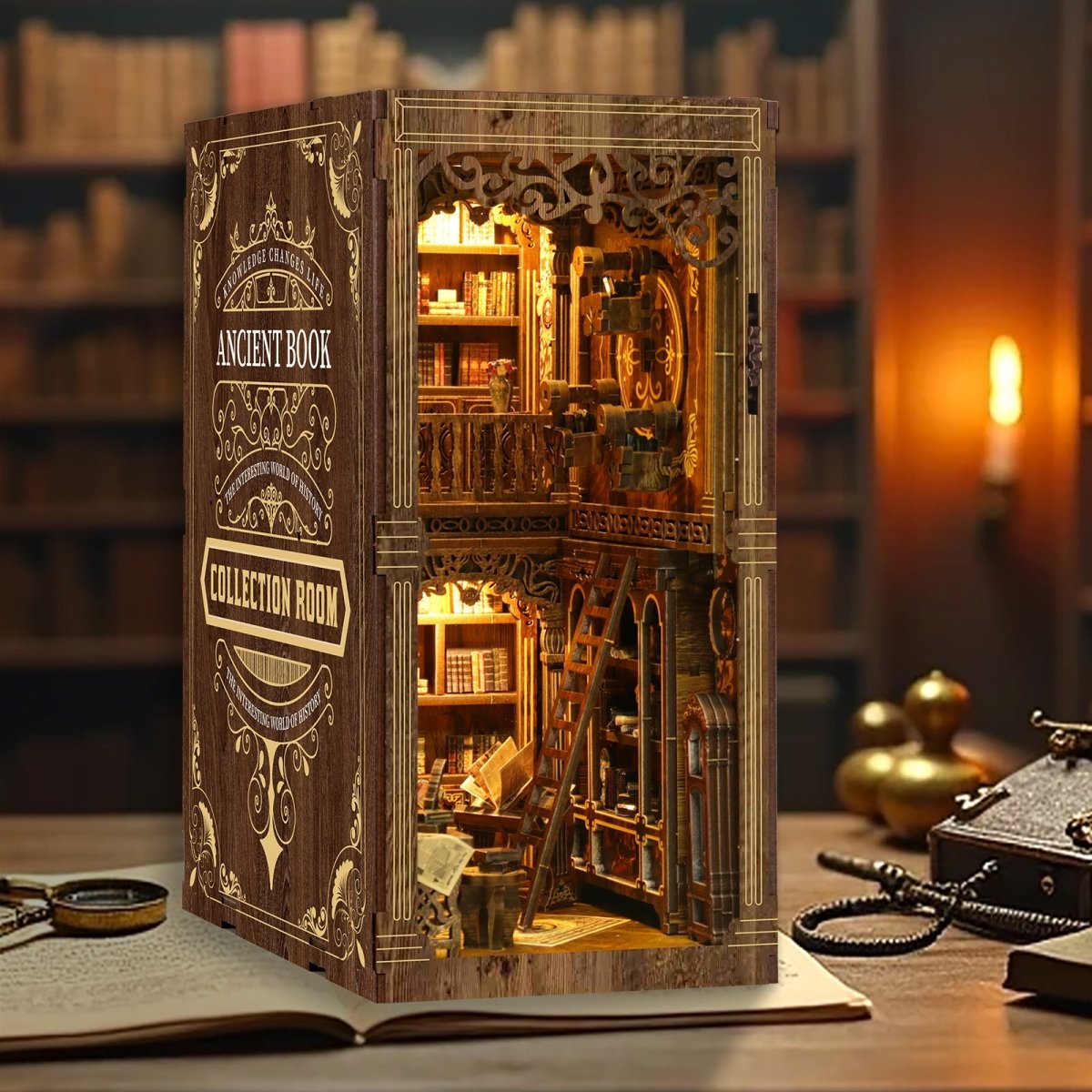 kaayee-book-nook-kit-antique-book-collection-regal-miniatur image 2