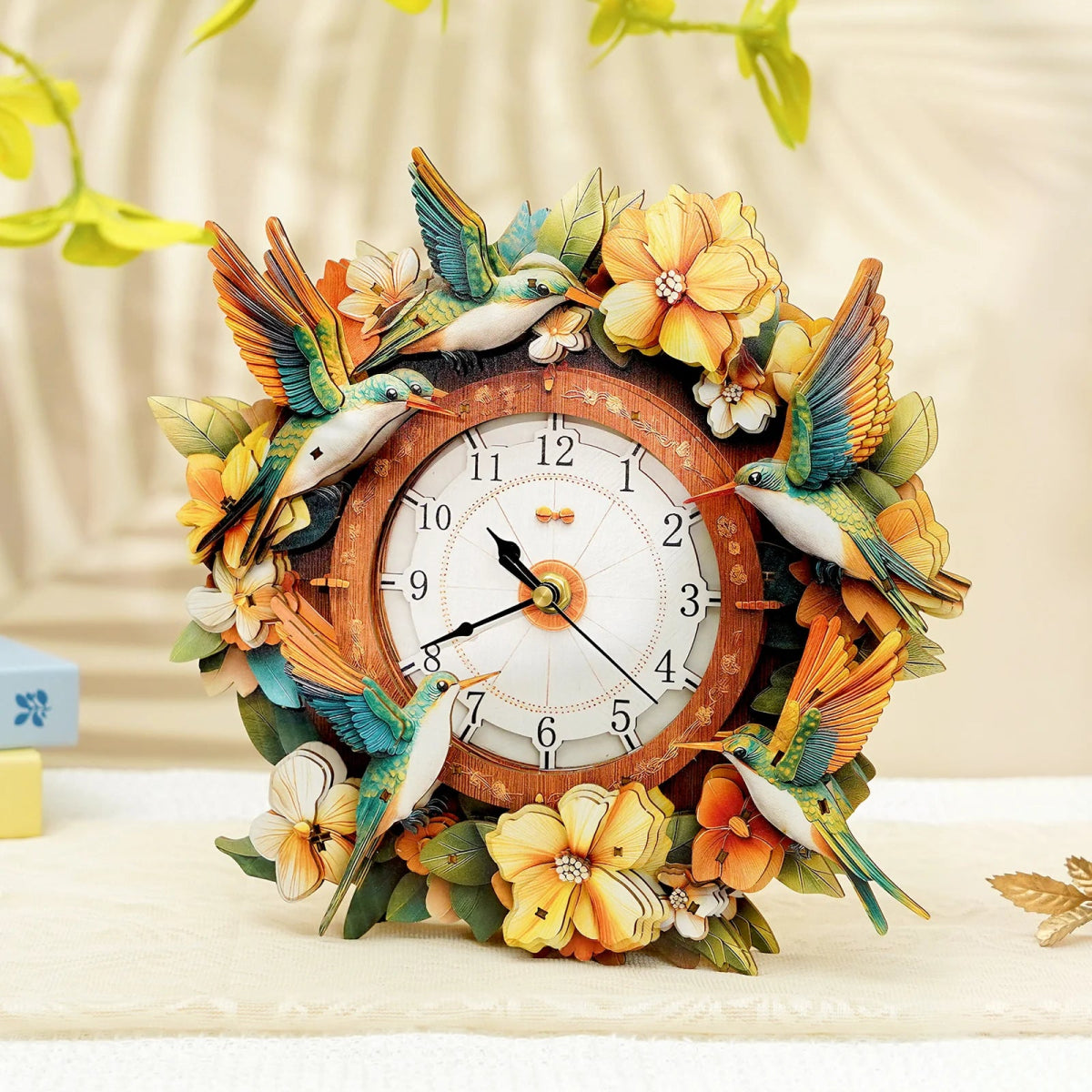 kaayee-clock-kit-hummingbird-holzuhr-3d-puzzle-bausatz image 2