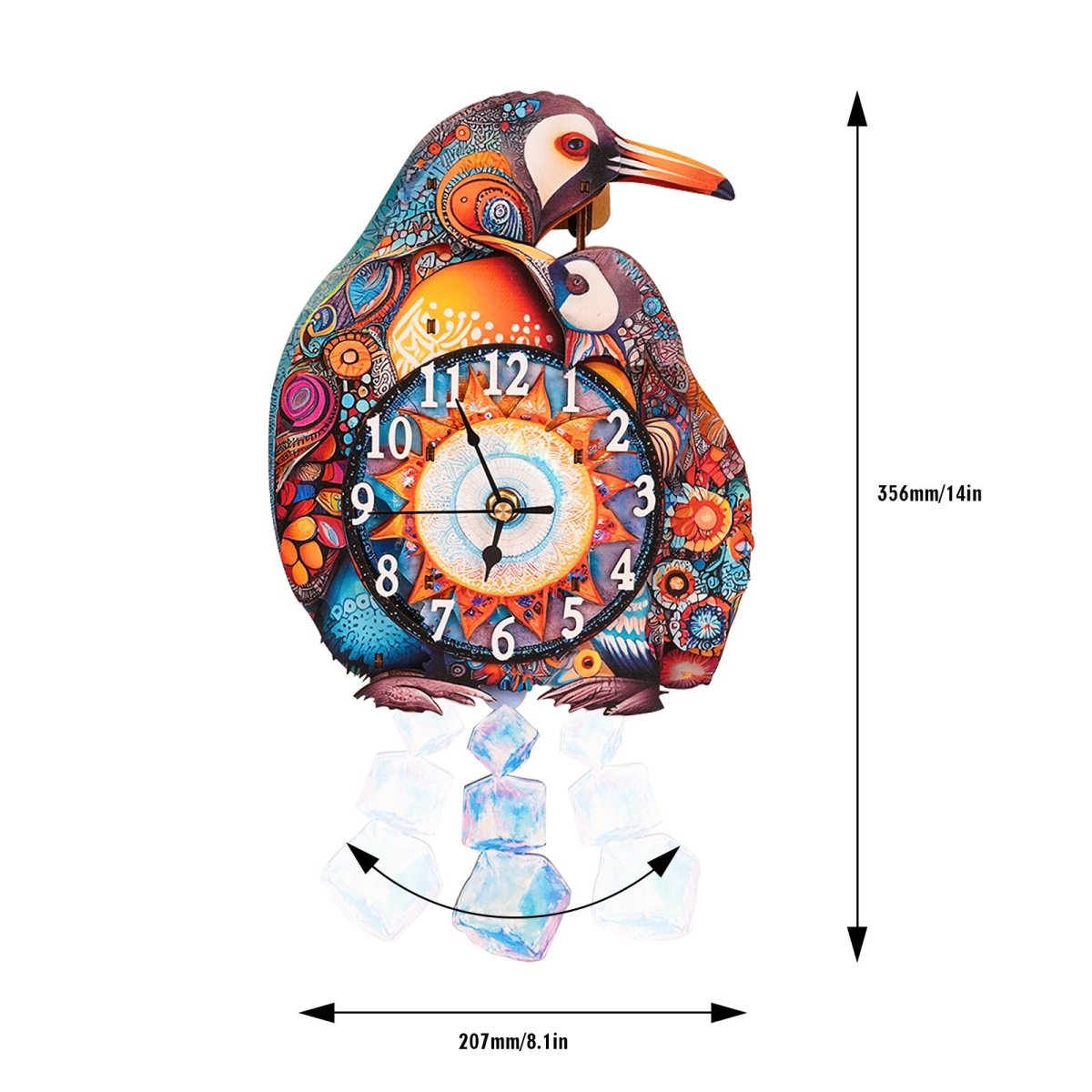 kaayee-clock-kit-penguin-family-puzzle-uhr-holz-pinguine image 2