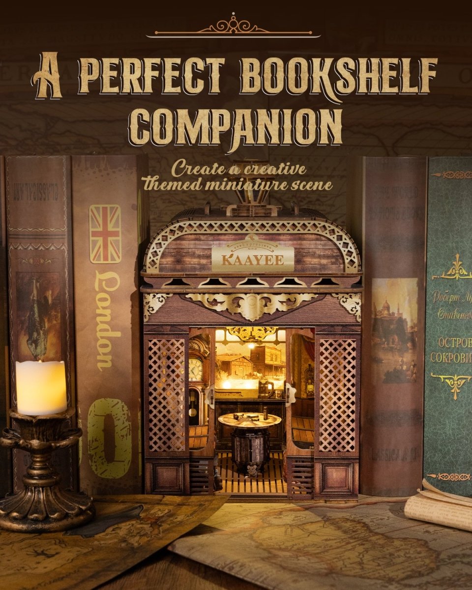 kaayee-book-nook-kit-retro-train-book-nook-holz-led-batterie image 2