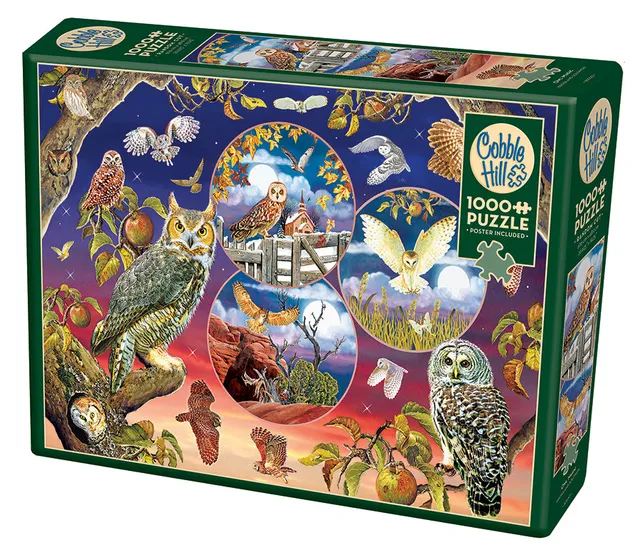 cobble-hill-1000-piece-owl-magic-puzzle-1000-teile-eulen image 1