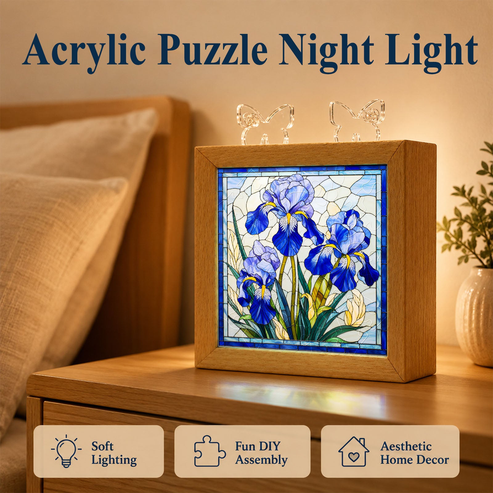kaayee-night-light-royal-iris-bloom-acryl-nachtlicht-holzrahmen image 6