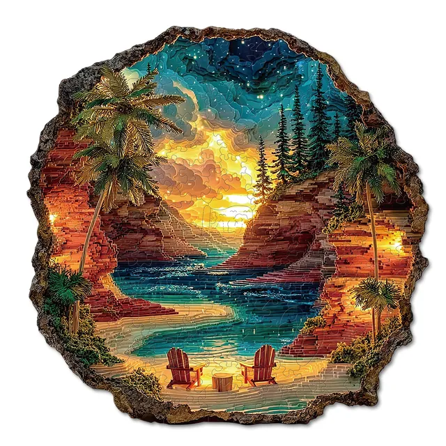 kaayee-wooden-puzzle-sunset-cove-holzpuzzle-landschaft image 1