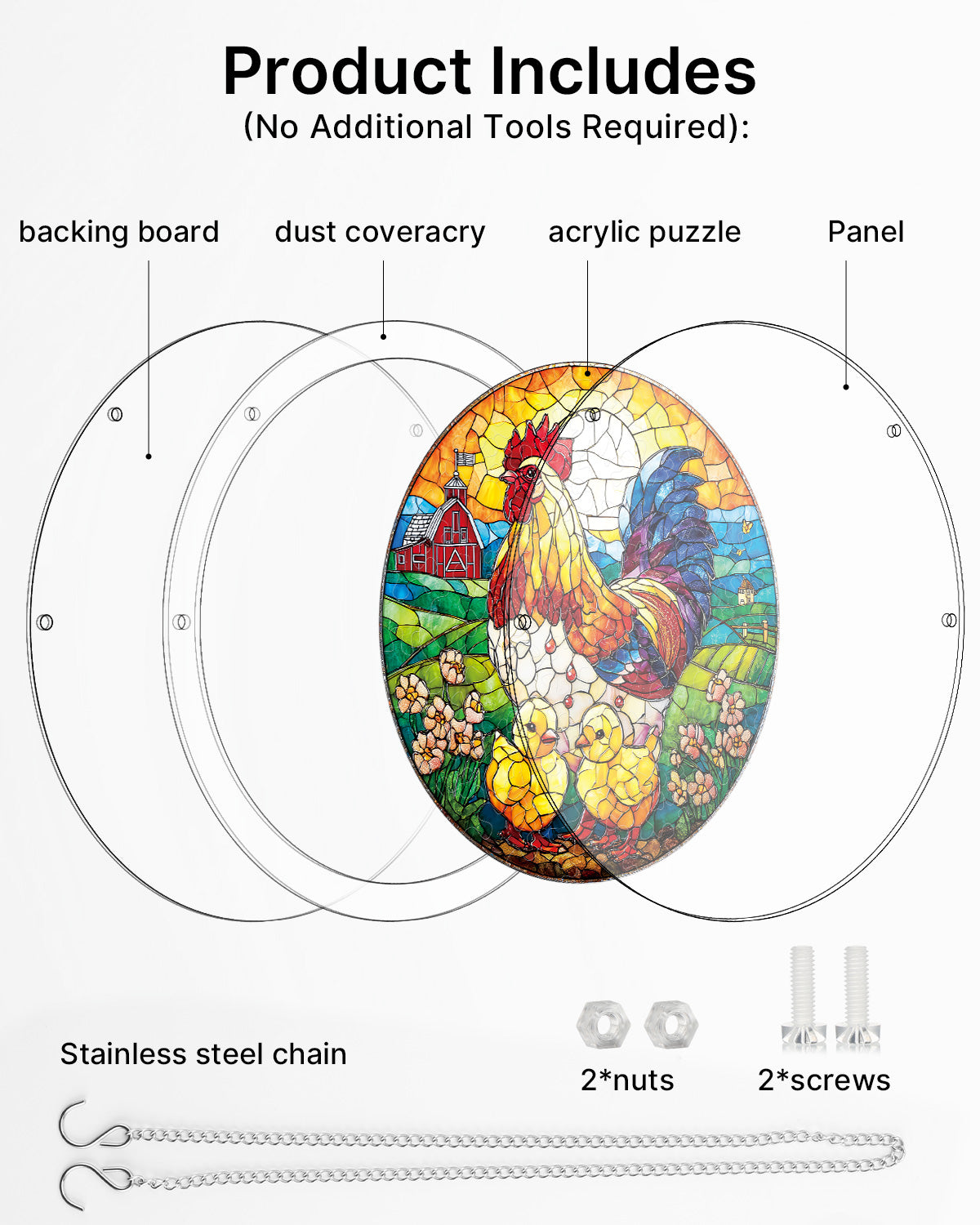 kaayee-golden-dawn-rooster-suncatcher-puzzle-small image 6
