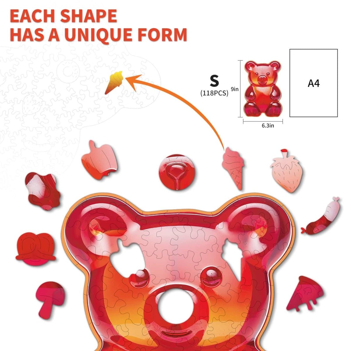kaayee-gummy-bear-holzpuzzle-small-gummib-r-110-teile image 3