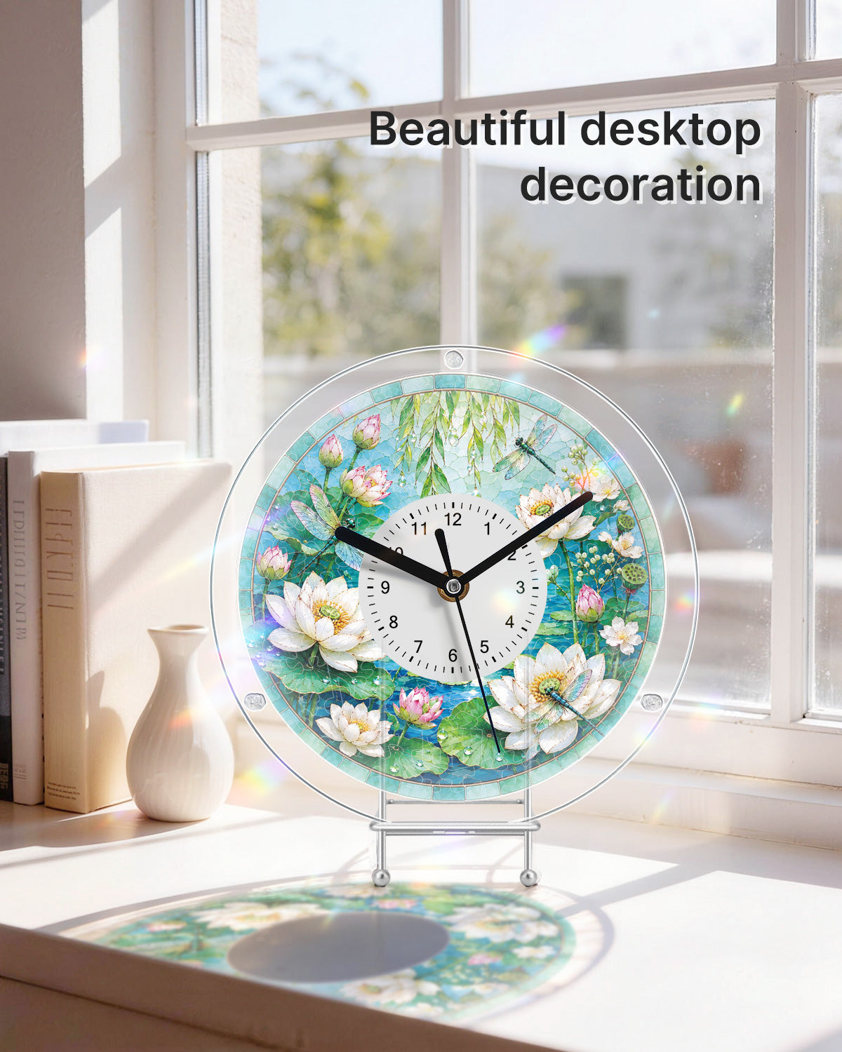 kaayee-lotus-pond-serenity-puzzle-uhr-acryl-regular-size image 5