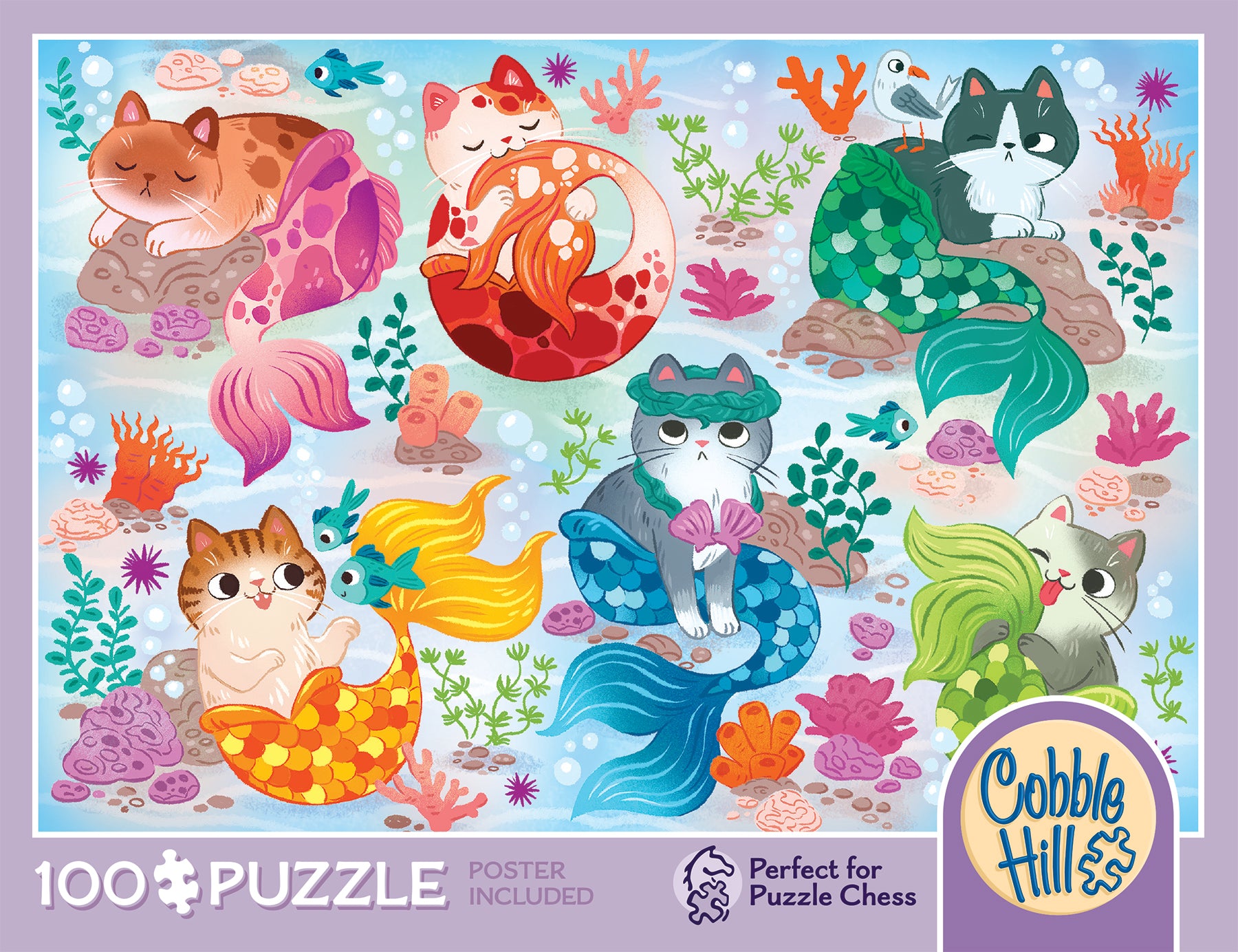 cobble-hill-100-piece-mercats-puzzle-100-teile-katzen-meer image 1