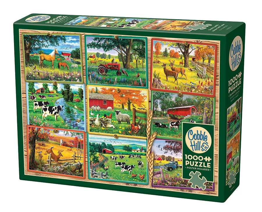 cobble-hill-1000-piece-postcards-from-the-farm-puzzle-1000t-bauernhof image 1