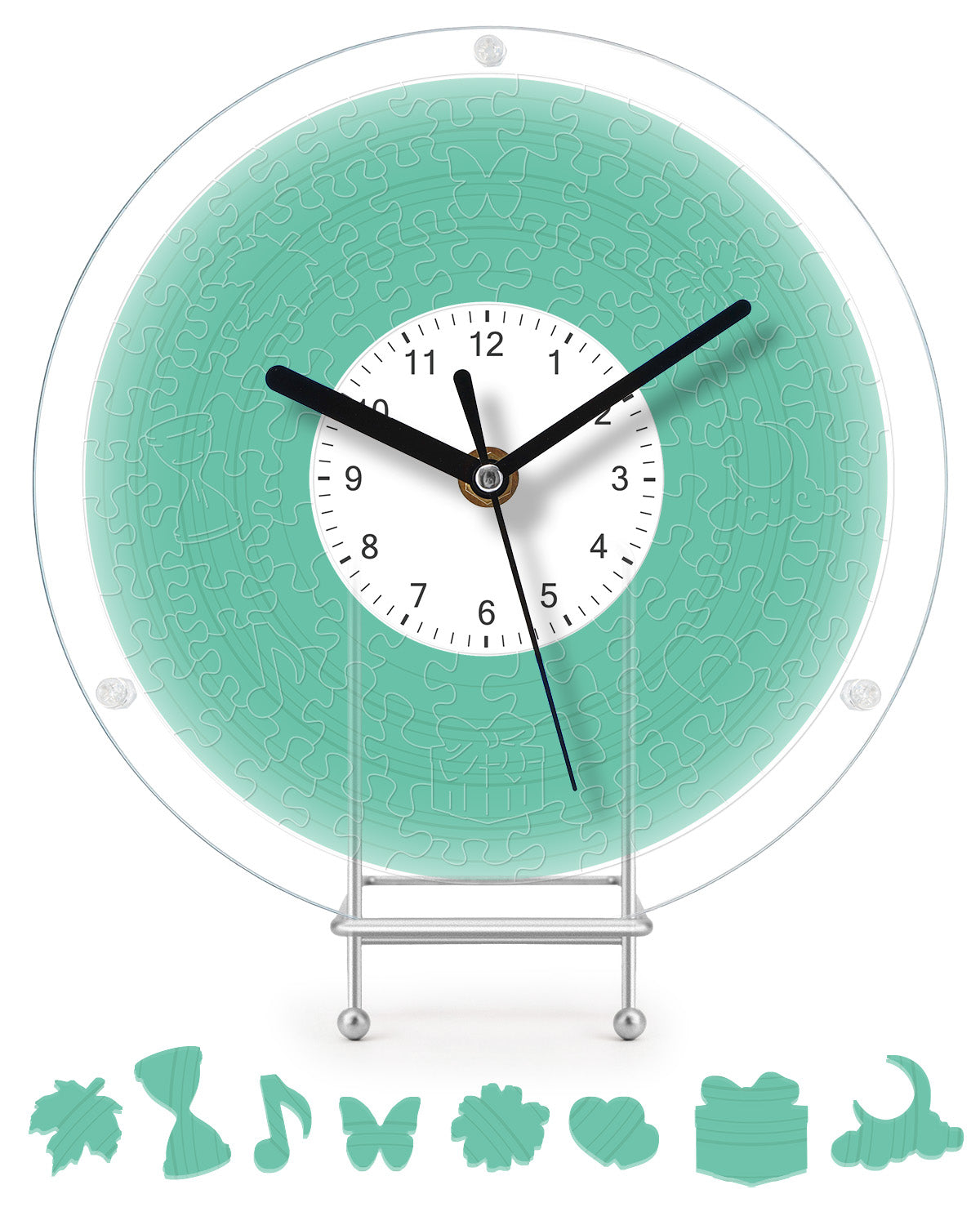 kaayee-clock-fresh-green-puzzle-wanduhr-acryl-regular-gr-n image 1