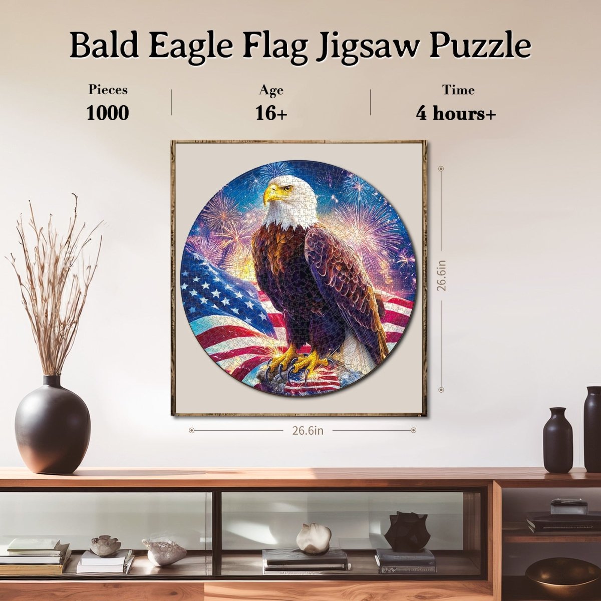 kaayee-cardboard-puzzle-bald-eagle-flag-1000-teile-rund image 4