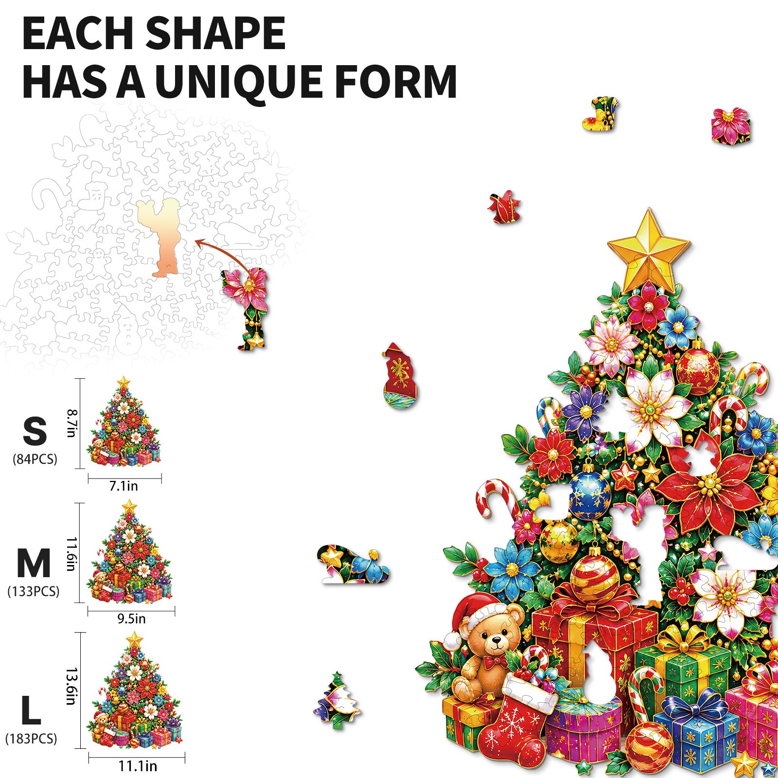 kaayee-christmas-tree-holzpuzzle-floral-medium image 3