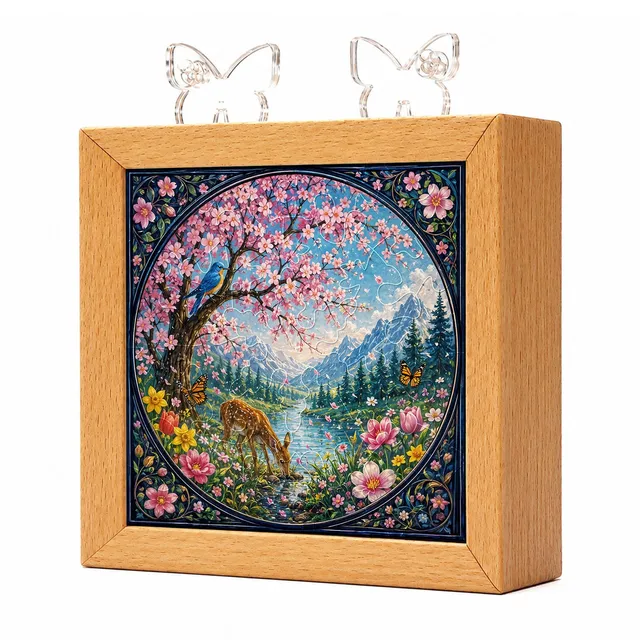 kaayee-spring-whisper-acryl-puzzle-nachtlicht-holzrahmen image 1
