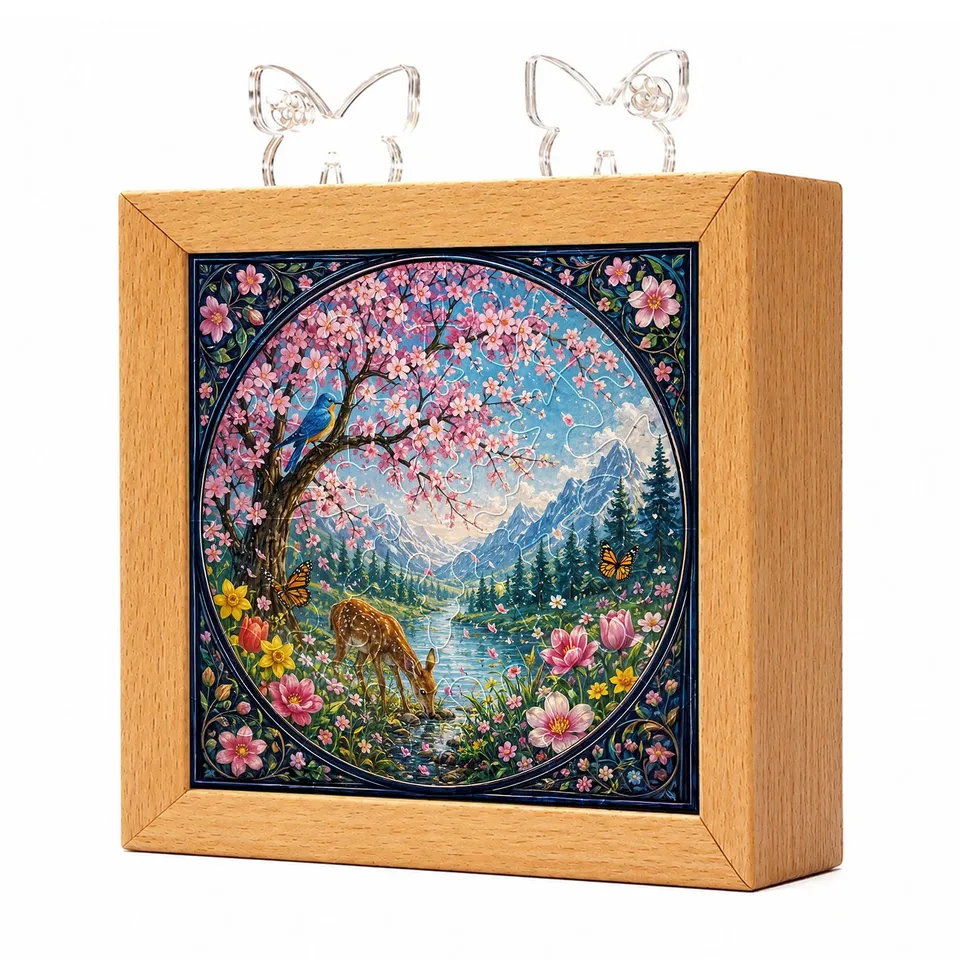 kaayee-spring-whisper-acryl-puzzle-nachtlicht-holzrahmen image 1