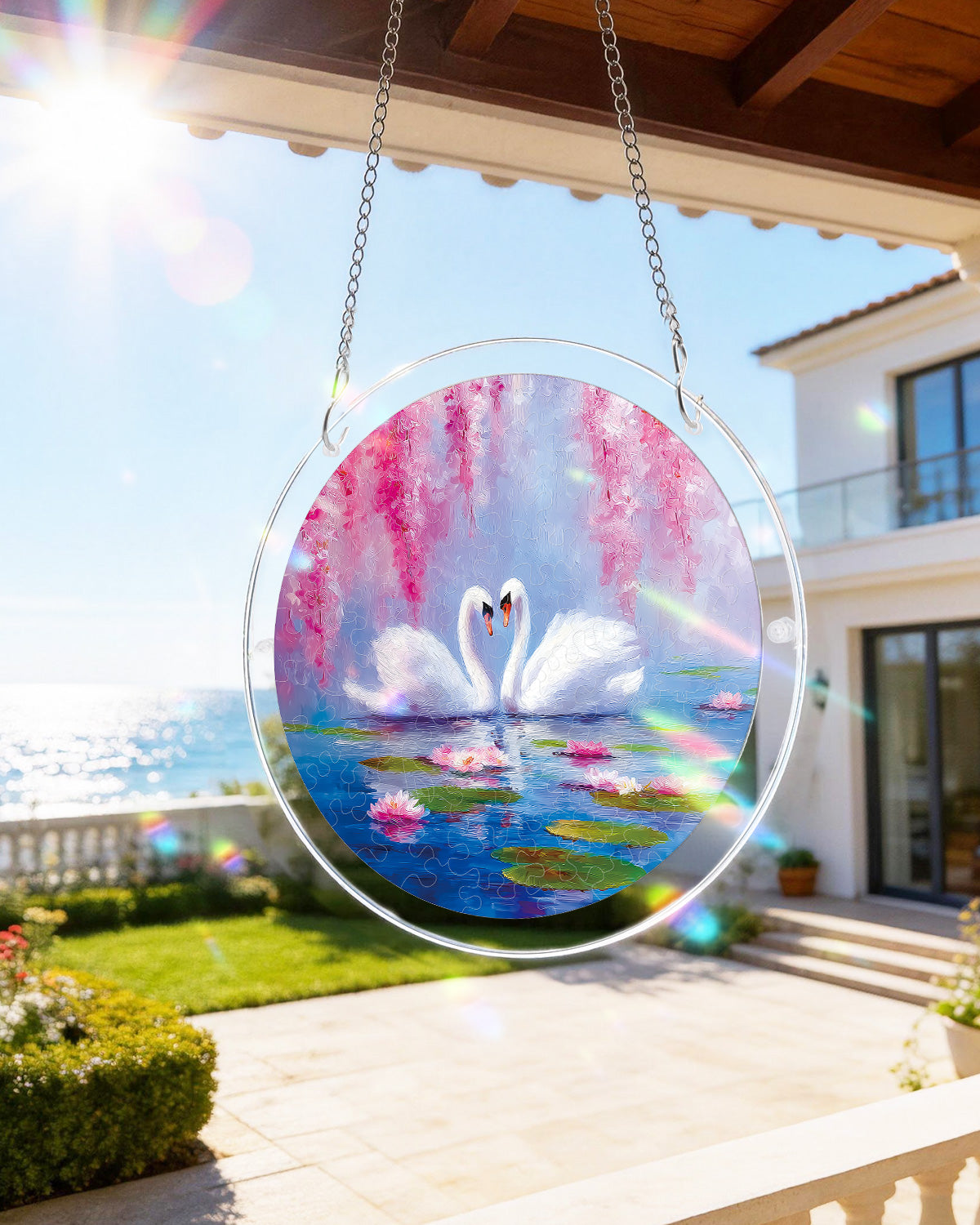 kaayee-suncatcher-swans-in-blossom-lake-fensterbild-m image 8
