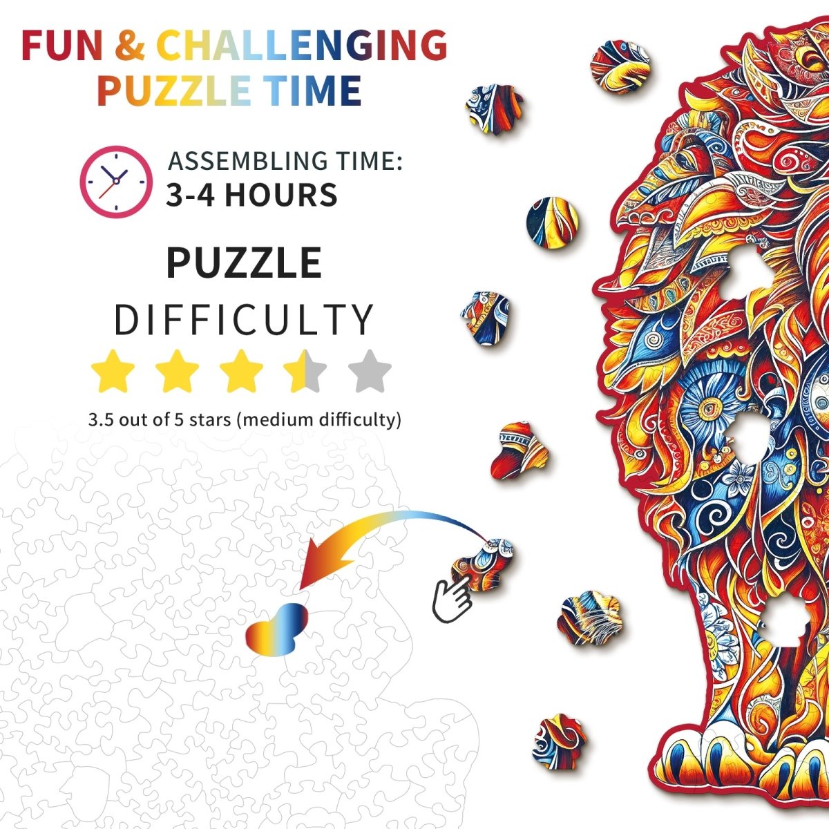 kaayee-wooden-puzzle-lion-holzpuzzle-small-pocket-escape image 4